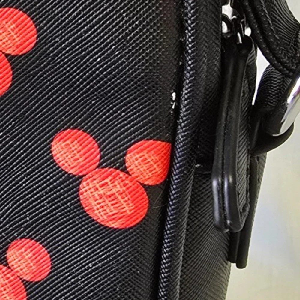 Disney Dani Mickey Mouse Pattern Crossbody Bag Black Red 4.5" x 2" x 8" - Picture 13 of 16
